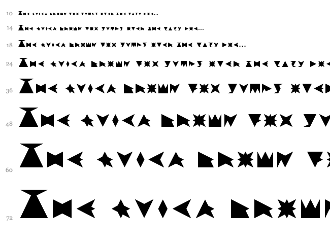 Trifont font waterfall
